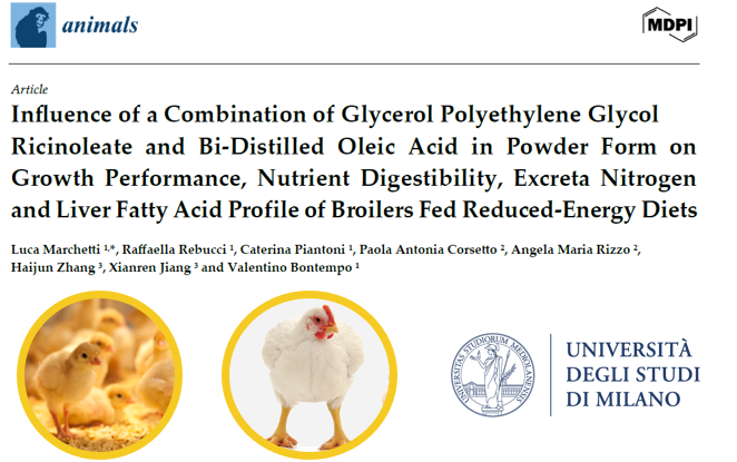 Pubblicazione sulla rivista Animals del nostro ultimo studio sull'emulsionante NUTRIEMUL P